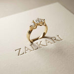 1.27 Ct Princess Moissanite Three Stone Engagement Ring