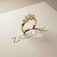 1.27 Ct Princess Moissanite Three Stone Engagement Ring