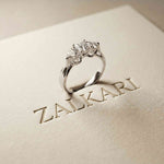1.27 Ct Princess Moissanite Three Stone Engagement Ring