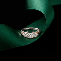 1.27 Ct Princess Moissanite Three Stone Engagement Ring