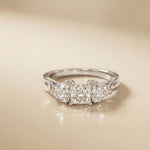 1.27 Ct Princess Moissanite Three Stone Engagement Ring