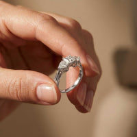 1.27 Ct Princess Moissanite Three Stone Engagement Ring