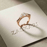 0.75 Ct Pear Moissanite Trilogy Elegance Ring