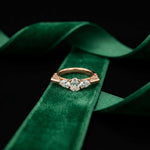 0.75 Ct Pear Moissanite Trilogy Elegance Ring