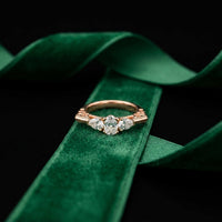 0.75 Ct Pear Moissanite Trilogy Elegance Ring