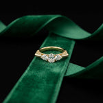 0.75 Ct Pear Moissanite Trilogy Elegance Ring