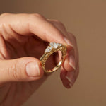 0.75 Ct Pear Moissanite Trilogy Elegance Ring