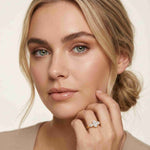 0.75 Ct Pear Moissanite Trilogy Elegance Ring