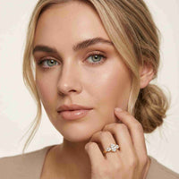 0.75 Ct Pear Moissanite Trilogy Elegance Ring