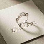 0.75 Ct Pear Moissanite Trilogy Elegance Ring