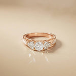 0.76 Ct Round Moissanite Three Stone Promise Ring