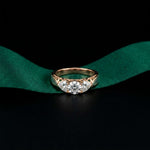 0.76 Ct Round Moissanite Three Stone Promise Ring