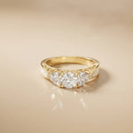 0.76 Ct Round Moissanite Three Stone Promise Ring