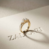 0.76 Ct Round Moissanite Three Stone Promise Ring