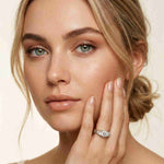 0.76 Ct Round Moissanite Three Stone Promise Ring