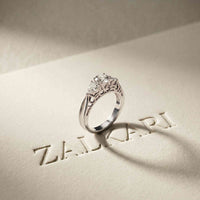 0.76 Ct Round Moissanite Three Stone Promise Ring