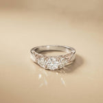 0.76 Ct Round Moissanite Three Stone Promise Ring