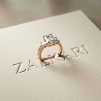 2.27 Ct Emerald Moissanite Classic Trio Ring for Women