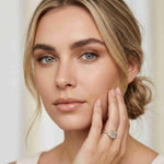 2.27 Ct Emerald Moissanite Classic Trio Ring for Women
