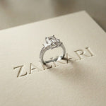 2.27 Ct Emerald Moissanite Classic Trio Ring for Women