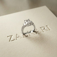 2.27 Ct Emerald Moissanite Classic Trio Ring for Women