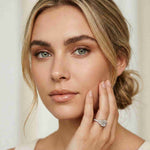 2.27 Ct Emerald Moissanite Classic Trio Ring for Women