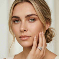 2.27 Ct Emerald Moissanite Classic Trio Ring for Women