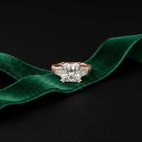 3.93 Ct Princess Moissanit Promise Trilogy Ring for Women