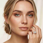 3.93 Ct Princess Moissanit Promise Trilogy Ring for Women