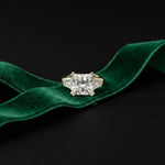 3.93 Ct Princess Moissanit Promise Trilogy Ring for Women
