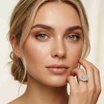 3.93 Ct Princess Moissanit Promise Trilogy Ring for Women