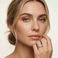 3.15 Ct Princess Moissanite Promise Trilogy Accent Stone Ring