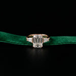 3.15 Ct Princess Moissanite Promise Trilogy Accent Stone Ring