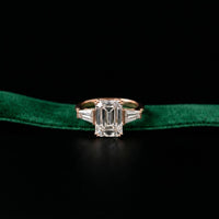 3.15 Ct Princess Moissanite Promise Trilogy Accent Stone Ring