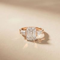 3.15 Ct Princess Moissanite Promise Trilogy Accent Stone Ring