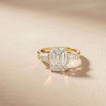 3.15 Ct Princess Moissanite Promise Trilogy Accent Stone Ring