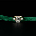 3.15 Ct Princess Moissanite Promise Trilogy Accent Stone Ring