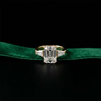 3.15 Ct Princess Moissanite Promise Trilogy Accent Stone Ring