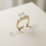 3.15 Ct Princess Moissanite Promise Trilogy Accent Stone Ring