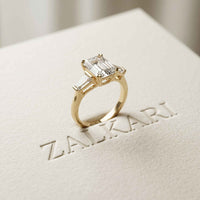 3.15 Ct Princess Moissanite Promise Trilogy Accent Stone Ring