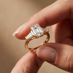3.15 Ct Princess Moissanite Promise Trilogy Accent Stone Ring