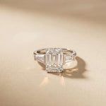 3.15 Ct Princess Moissanite Promise Trilogy Accent Stone Ring