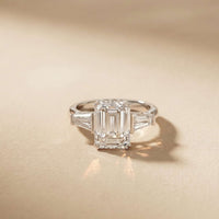 3.15 Ct Princess Moissanite Promise Trilogy Accent Stone Ring
