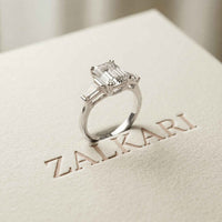 3.15 Ct Princess Moissanite Promise Trilogy Accent Stone Ring