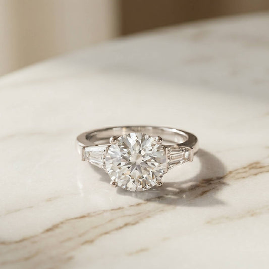 3.66 Ct Round Moissanite Statement Ring for Women