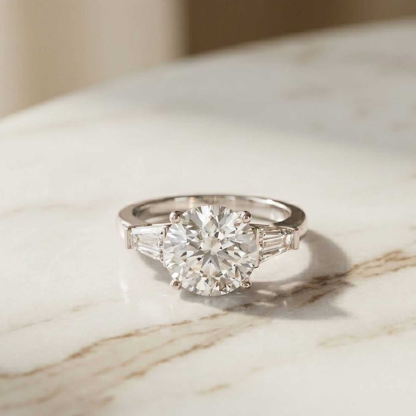 3.66 Ct Round Moissanite Statement Ring for Women