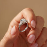 3.66 Ct Round Moissanite Statement Ring for Women