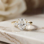 2.93 Ct Oval Moissanite Triple Stone Ring for Women