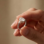 2.93 Ct Oval Moissanite Triple Stone Ring for Women