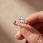 2.40 Ct Round Moissanite Classic Trio Ring for Women Rose Gold